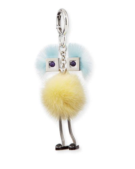 fendi chick bag charm in yellow light blue preowned used|fendi clothing for sale.